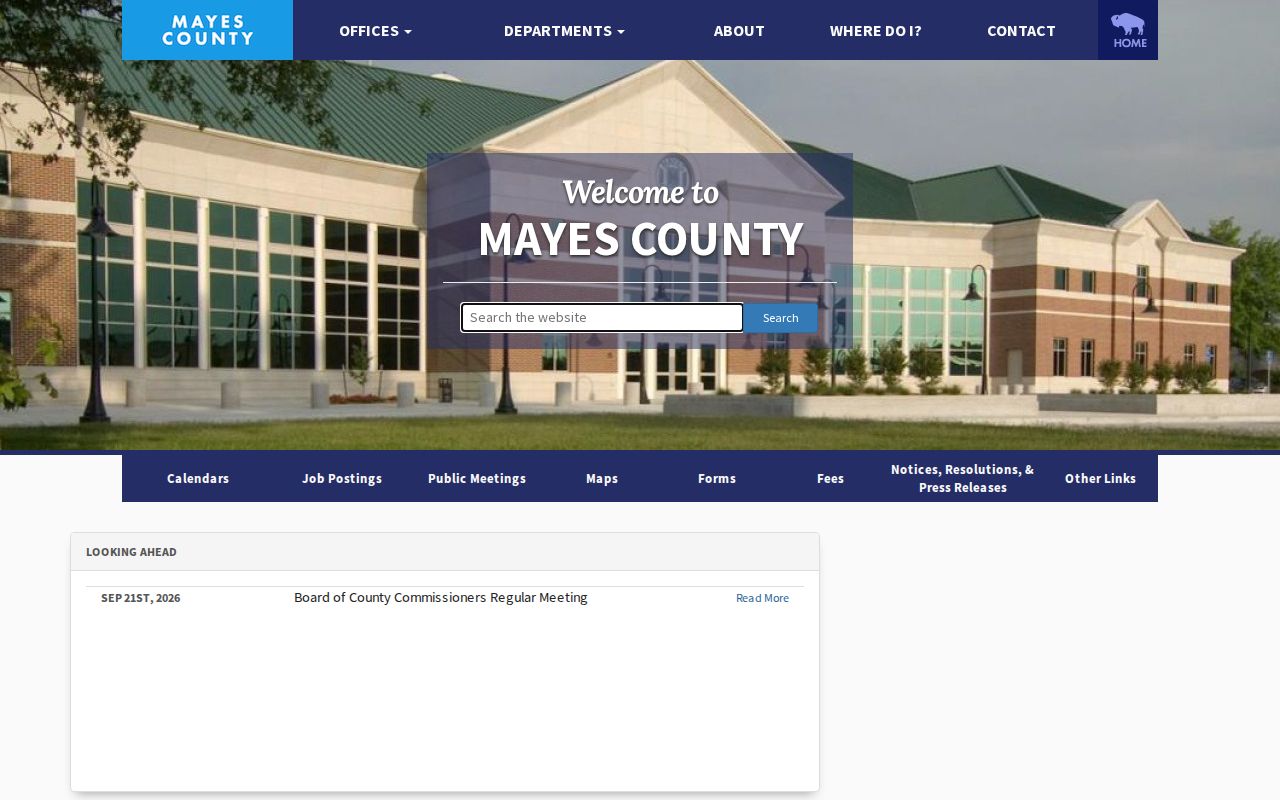 Mayes County warrant records county courthouse and office navigation